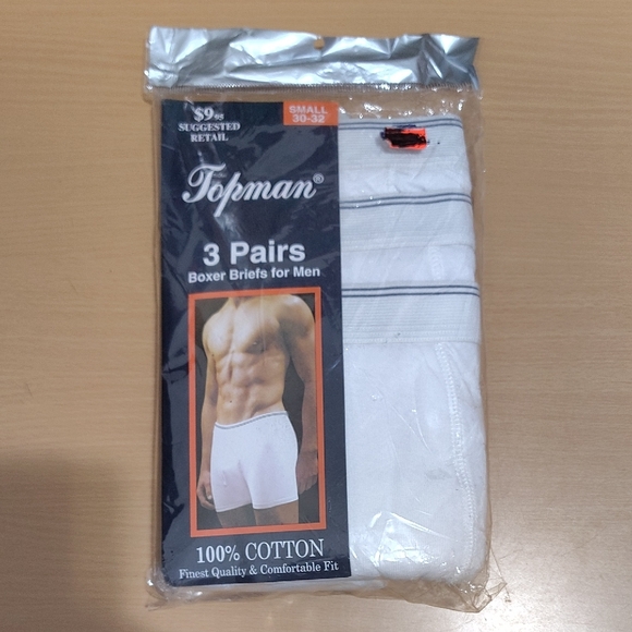 Topman Other - Topman Cotton Boxer Briefs - White with Blue Accents